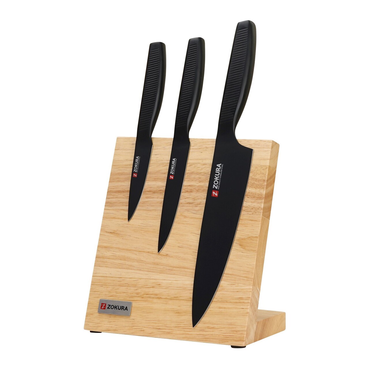 Set cutite 4 piese, otel inoxidabil, cu suport magnetic - Zokura - imagine 7